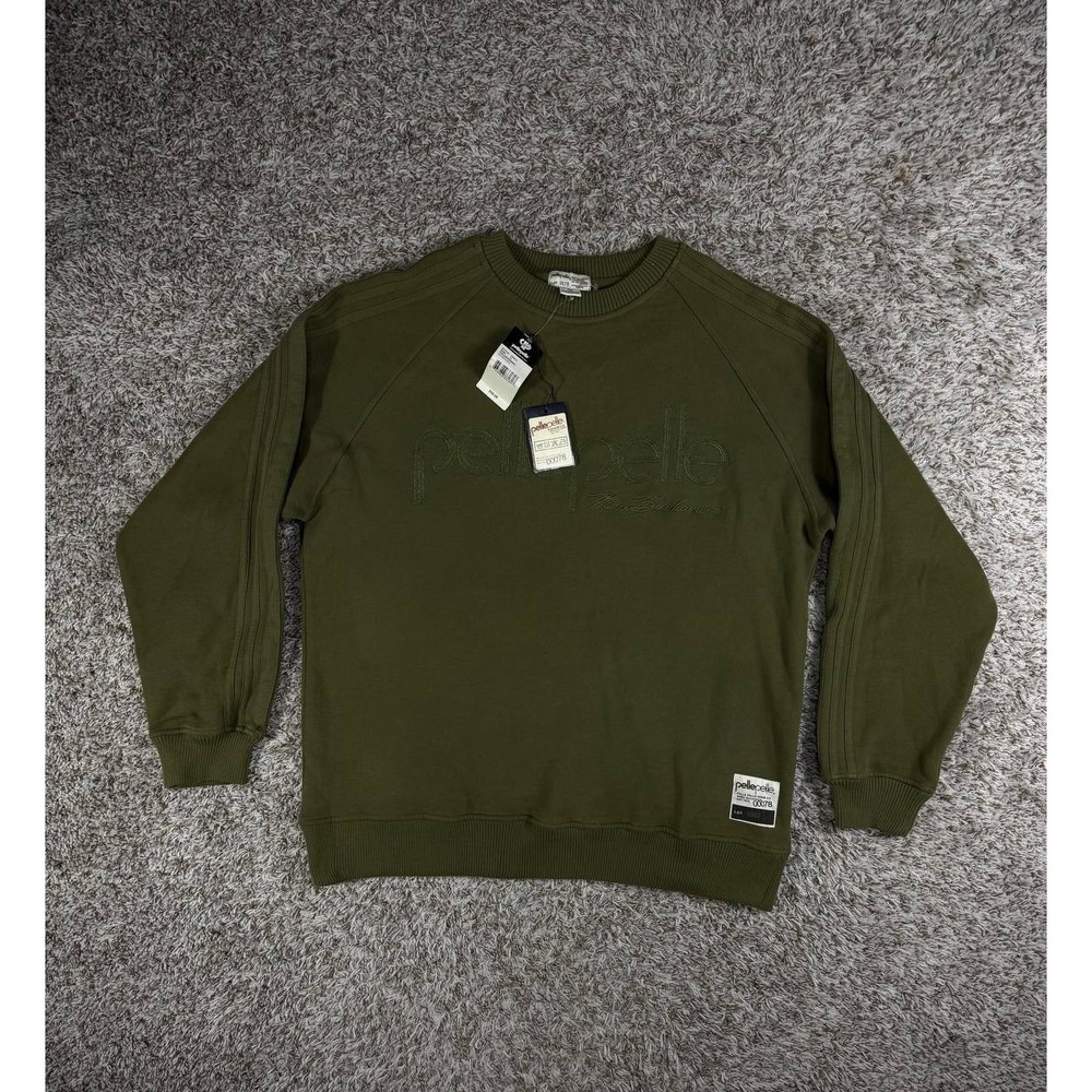 Vintage Pelle Pelle Marc Buchanan Olive Sweatshirt Fleece Big Logo Large
